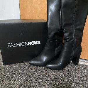 Fashion Nova Knee High Black Boots